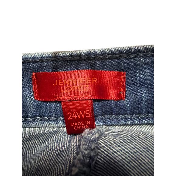 Jennifer Lopez Women's Plus Size Destructed Denim Jegging Leggings Size 24 24WS - Picture 3 of 4